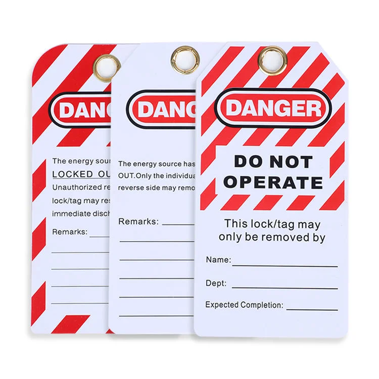 Custom Plastic Vinyl Danger Self-Laminating Peel and Stick Safety Tag