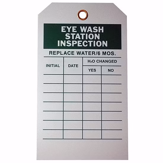 Registro de inspección de PVC Etiquetas de bloqueo de seguridad blancas Etiqueta de 0,5 mm de espesor