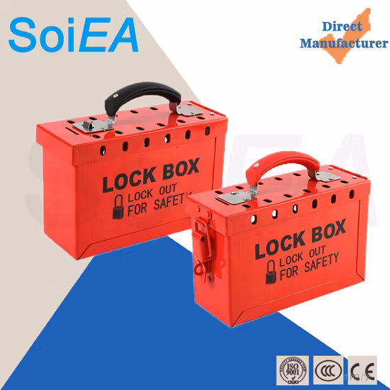 Caja de bloqueo de grupo de seguridad de acero portátil industrial Loto
