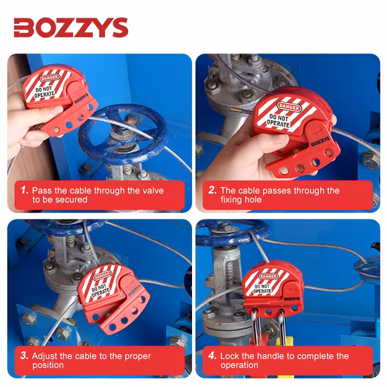 Bloqueo de cable de seguridad PA de nailon ajustable de 6 mm de Bozzys