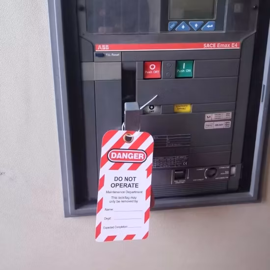 Etiqueta de bloqueo de seguridad de PVC duradero