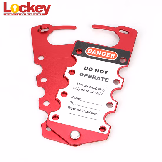 Cerrojo de bloqueo de aluminio con etiqueta de color industrial con 8 orificios para candado